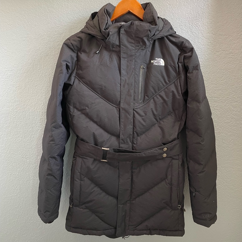 The North Face Black Puffer Hooded Parka with Belt